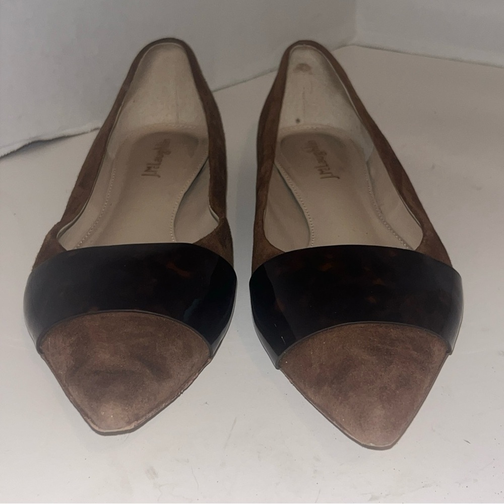 J McLaughlin Mallory brown Tortoise Suede Pointed Toe Flats Size 8.5 - Picture 2 of 11
